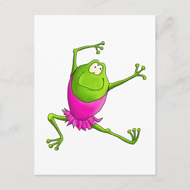 Happy Leaping Ballet Frosch Postkarte (Vorderseite)