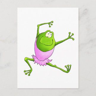 Happy Leaping Ballet Frosch Postkarte