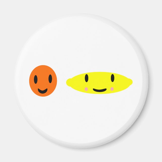 Happy Lemon und Orange 2 Magnet (Vorne)