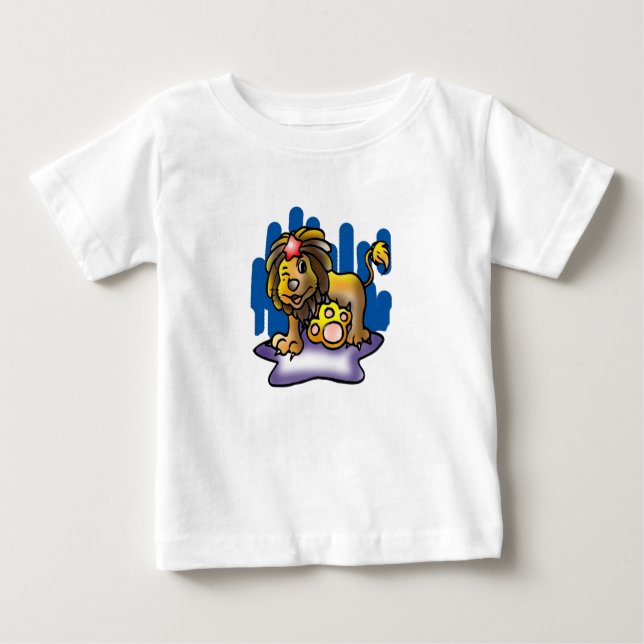 Happy Leo Lion mit Star Baby T-shirt (Vorderseite)