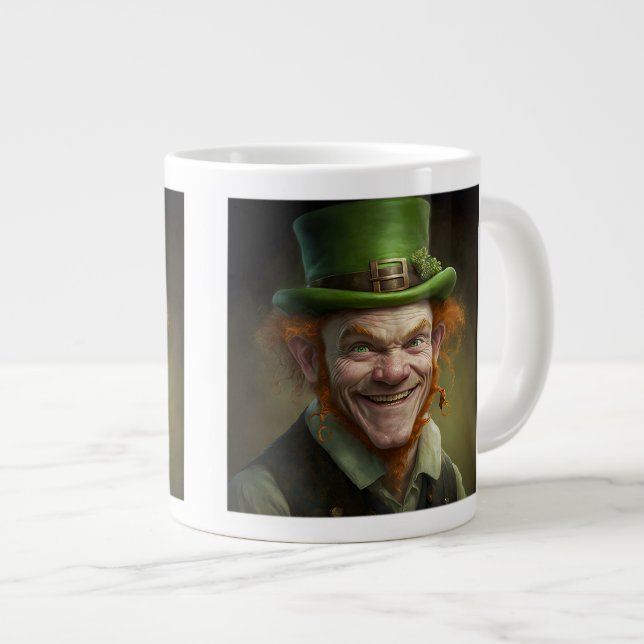 Happy Leprechaun Jumbo Tasse (Vorderseite Rechts)