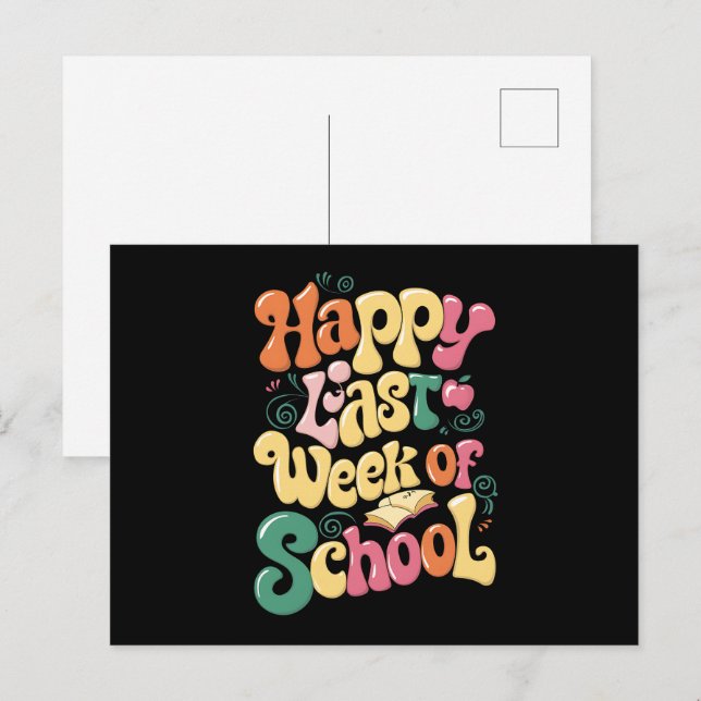 Happy letzte Woche der Lehrer Schüler wachsen Postkarte (Vorne/Hinten)