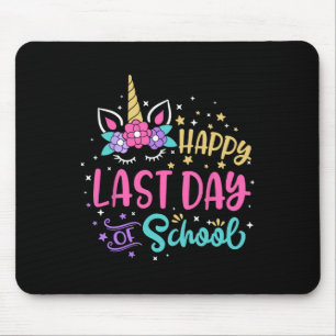 Happy letzten Tag der Schule Unicorn Gesicht Hallo Mousepad