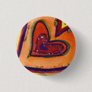 Happy Liebe Hört Kunstmalerei Lapel Pin Tasten Button