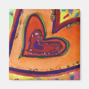 Happy Liebe Kunst nach Maß Kühlschrankmagnet