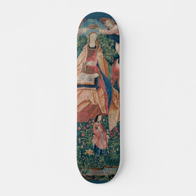 Happy Life in Paradise Garden Mittelalterliches Mu Skateboard (Vorne)