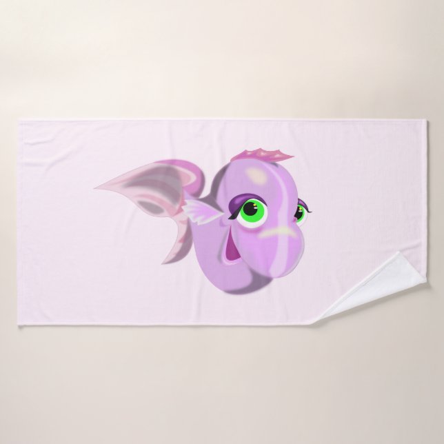Happy Lila Fish Funny Bath Handtuch Badehandtuch (Badehandtuch)