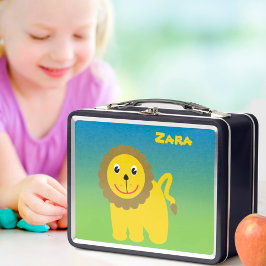 Happy Lion und Elephant Safari Metall Brotdose