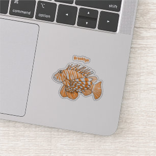 Happy lionfish Cartoon Illustration Aufkleber