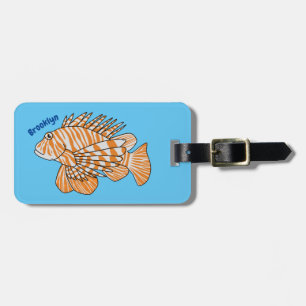 Happy lionfish Cartoon Illustration Gepäckanhänger
