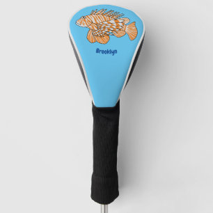 Happy lionfish Cartoon Illustration Golf Headcover