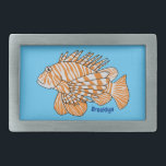 Happy lionfish Cartoon Illustration Rechteckige Gürtelschnalle<br><div class="desc">Vom tropischen Riff. Ein fröhlicher Orangenfisch,  der im Cartoon gezeichnet wird.</div>