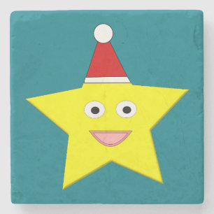 Happy Little Christmas Star Stone Untersetzer