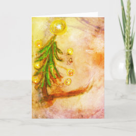 Happy Little Christmas Tree mit Lichtern Karte