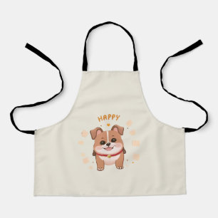 Happy Little Corgi in handgezeichneter Art Schürze