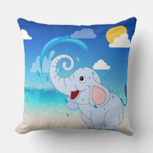 Happy Little Elephant Decorative Kissen