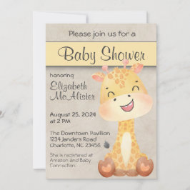 Happy Little Giraffe Baby Shower Einladung