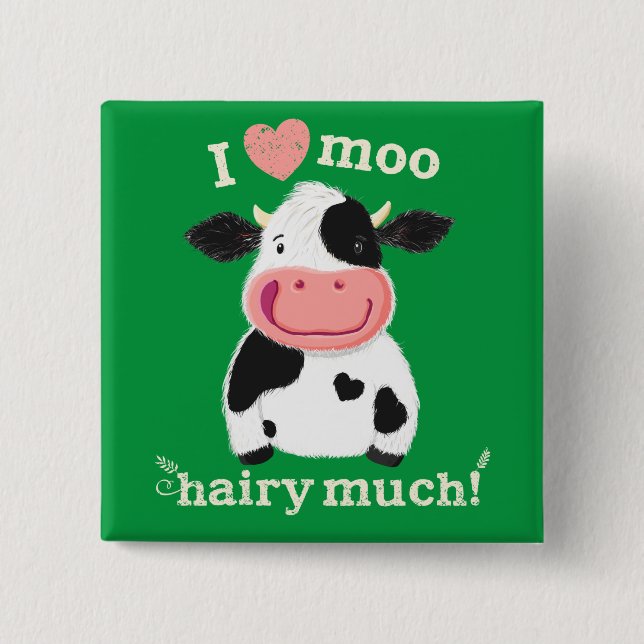 Happy Little Holstein Loves You Button (Vorderseite)