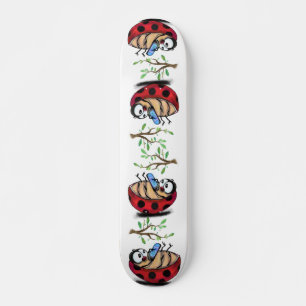Happy Little Ladybugs with Phone - Cartoon Zeichne Skateboard