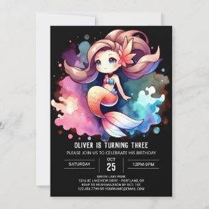 Happy Little Mermaid Birthday Einladung