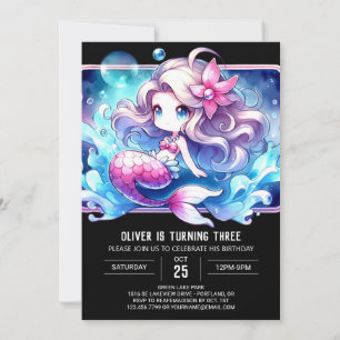 Happy Little Mermaid Birthday Einladung