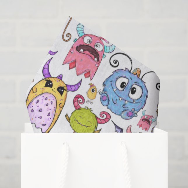 Happy Little Monsters  Seidenpapier (Geschenktüte)