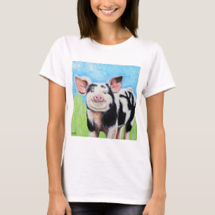 Happy Little Pig Painting T-Shirt