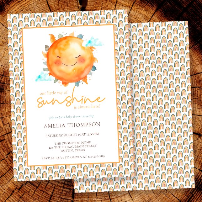 Happy Little Ray of Sunshine Rainbow Baby Dusche Einladung (Von Creator hochgeladen)