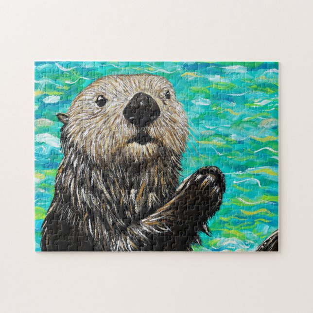 Happy Little Sea Otter Malerei (Horizontal)