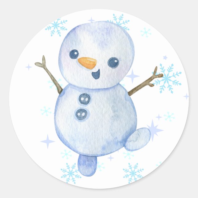 Happy Little Snowman Aufkleber (Vorderseite)