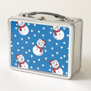 Happy Little Snowmen in Scarves und Hats Metall Lunch Box