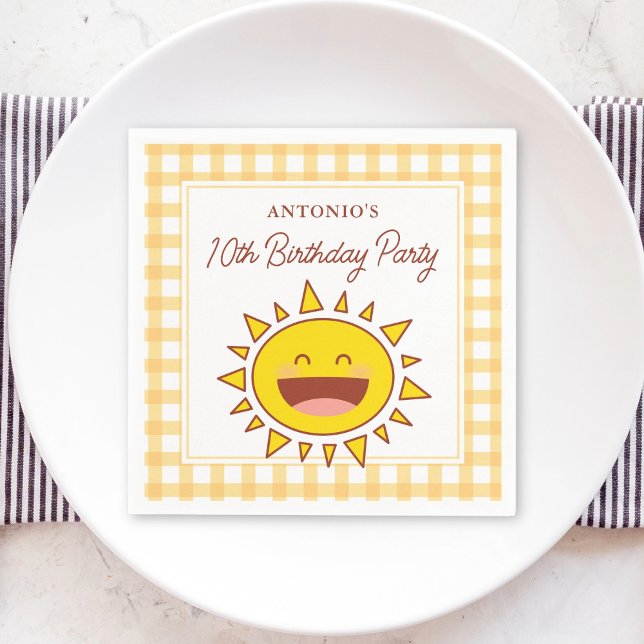 Happy Little Sunshine Kindergeburtstag Party Serviette (Von Creator hochgeladen)