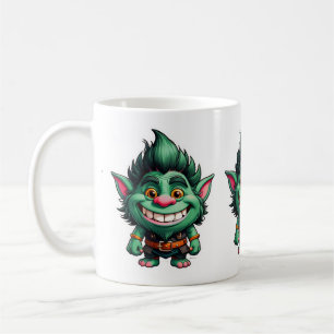Happy Little Troll Chibi Illustration Kaffeetasse