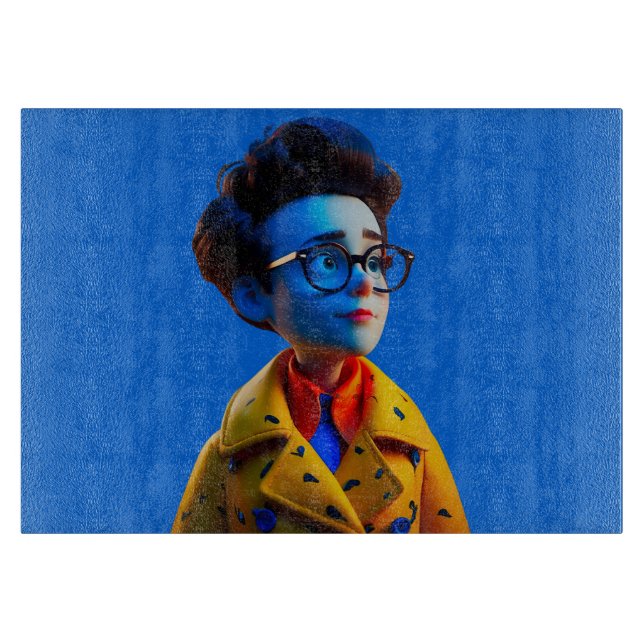 Happy Little Typ Glass Cutting Board Schneidebrett (Vorderseite)