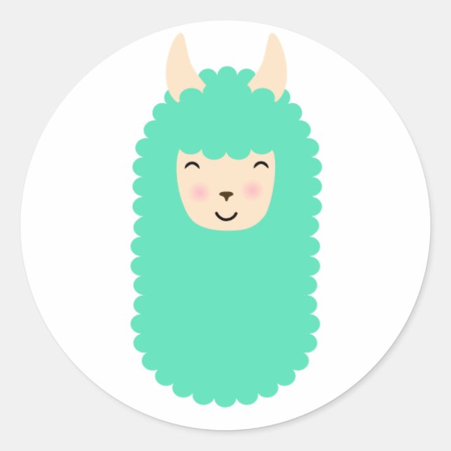 Happy Llama Emoji Stickers (Vorderseite)