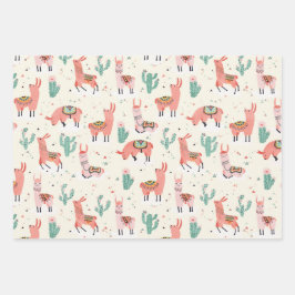 Happy Llama Geschenkpapier Set