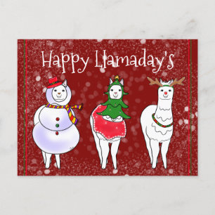 Happy Llamadays Lama Feiertagspostkarte