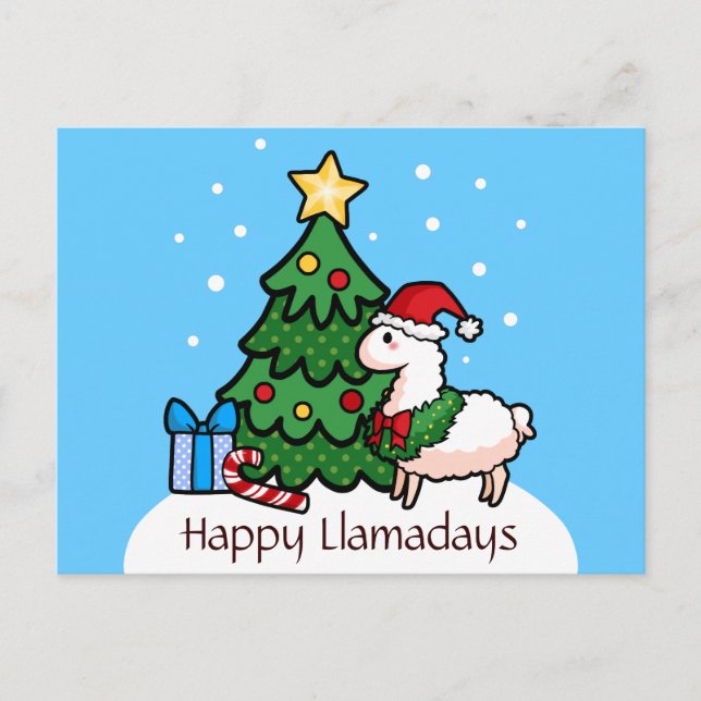 Happy Llamadays Postkarte (Vorderseite)