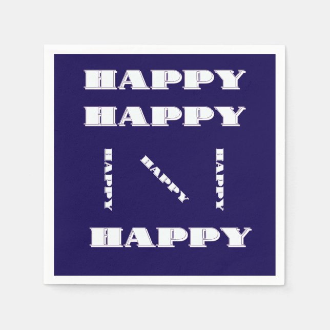 HAPPY Logo Dk Blue Serviette (Vorderseite)