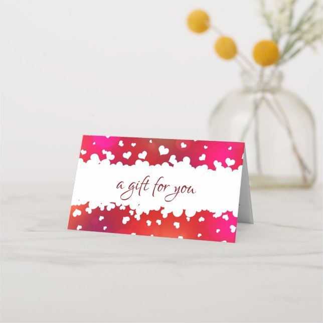 Happy Lovely Valentine's Day Hearts Gift Card Platzkarte (Vorderseite)