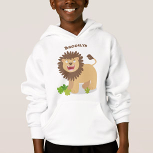 Happy Löwe brüllend Cartoon Illustration Hoodie