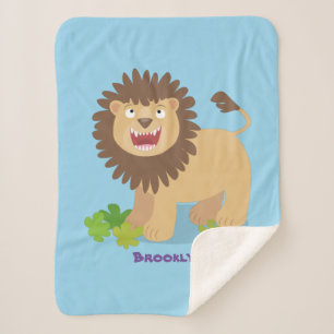 Happy Löwe brüllend Cartoon Illustration Sherpadecke