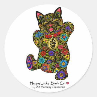 Happy Lucky Black Chat Sticker