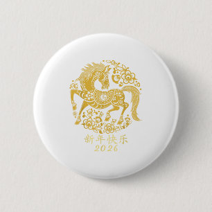 Happy Lunar Chinesisch Neujahr des Pferdes 2026 Zo Button
