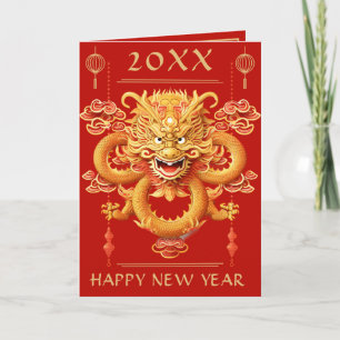 Happy Lunar chinesischer Neujahrsdrache Feiertagskarte