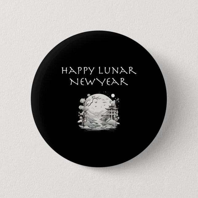 Happy Lunar New Year Charming Design Gift  Button (Vorderseite)