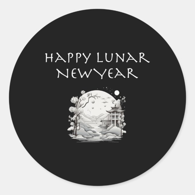 Happy Lunar New Year Charming Design Gift  Runder Aufkleber (Vorderseite)