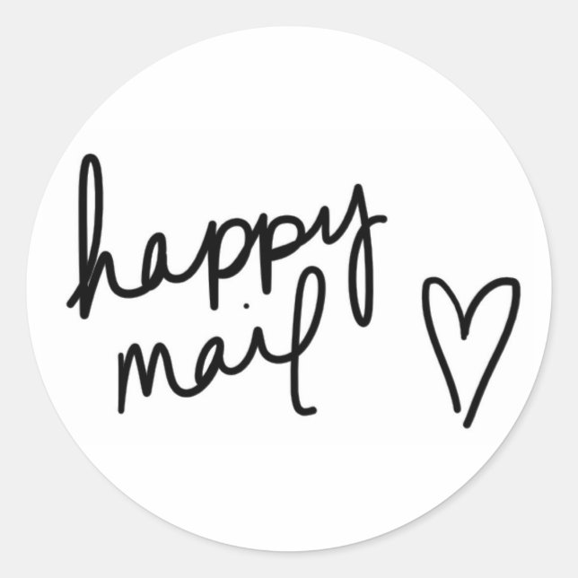 Happy Mail-Aufkleber Runder Aufkleber (Vorderseite)