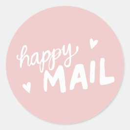 Happy Mail Briefumschlag und Verpackungsaufkleber Runder Aufkleber