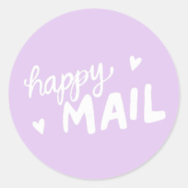 Happy Mail Briefumschlag und Verpackungsaufkleber Runder Aufkleber